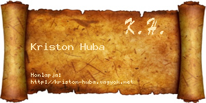 Kriston Huba névjegykártya